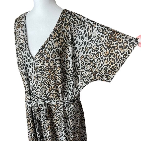 Simply Be Plus 18 A-line Dress Dolman Animal Print Vneck Belted Career - Picture 5 of 10